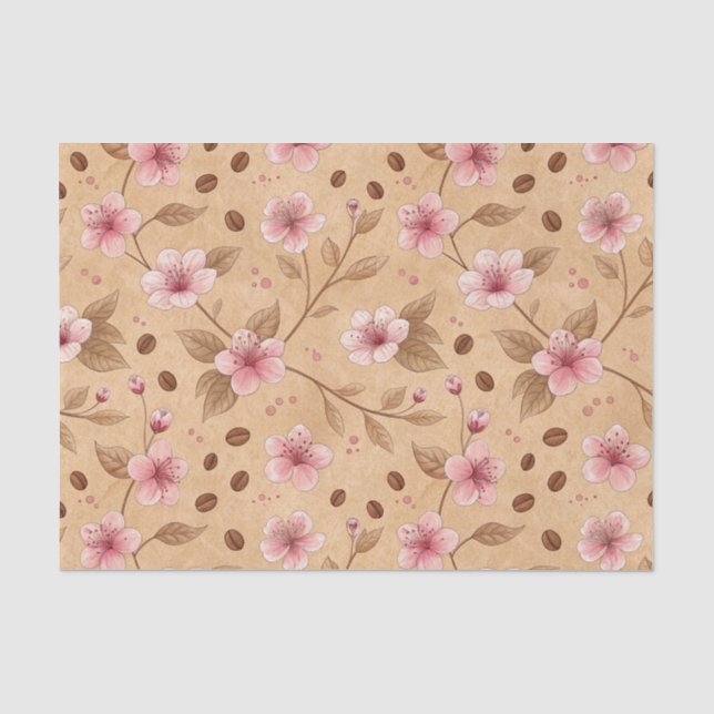 Kirschblüten-Kaffeebecher-Cozy-Muster (5) Seidenpapier (Vorderseite)