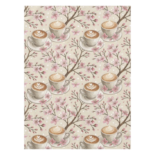 Kirschblüten-Kaffeebecher-Cozy-Muster (6) Tischdecke (Vorderseite)
