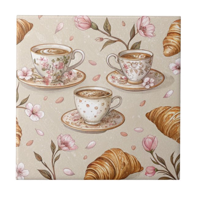 Kirschblüten-Kaffeebecher-Cozy-Muster (9) Fliese (Vorderseite)
