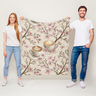 Kirschblüten-Kaffeebecher-Deckchen-Muster (6) Fleecedecke