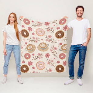 Kirschblüten-Kaffeebecher-Decke Muster (3) Fleecedecke