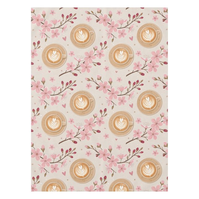 Kirschblüten-Kaffeebecher-Schutzhülle Muster (7) Tischdecke (Vorderseite)