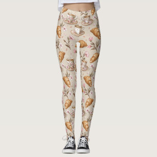 Kirschblüten-Kaffeekozy-Muster (9) Leggings