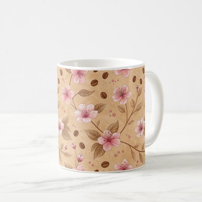 Kirschblüten-Kaffeetassen-Wärmemuster (5) Kaffeetasse (VorderseiteRechts)