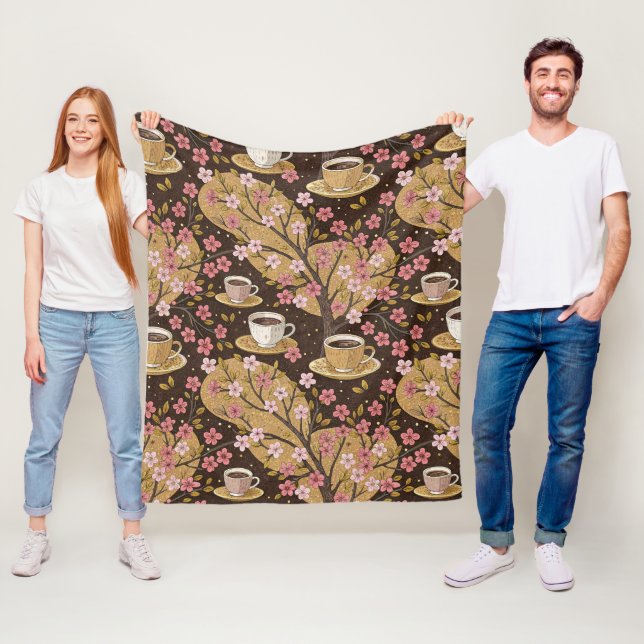 Kirschblüten-Kaffeewärmer-Pattern (8) Fleecedecke (Beispiel)