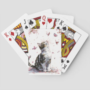 Kirschblüten-Katze und Schmetterlinge (10) Spielkarten