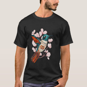 Kirschblüten Kolibri Vogel T-Shirt