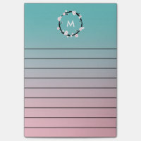 Kirschblüten-Kranz Ombre Monogramm gezeichnet