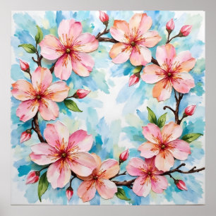 Kirschblüten-Kranz-Plakat Poster