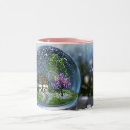 Kirschblüten-Kugel-Tasse Zweifarbige Tasse