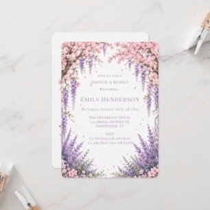 Kirschblüten-Lavendel-Baum-Brunch & Bubbly Einladung