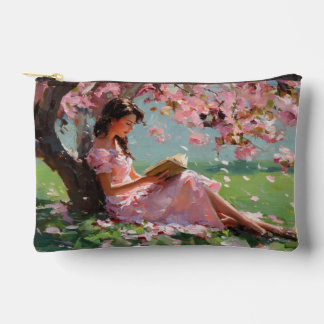 Kirschblüten-Lesemädchen-Tasche Zubehörtasche