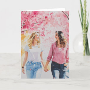 Kirschblüten_LGBTQ Digitale Kunst Feiertagskarte