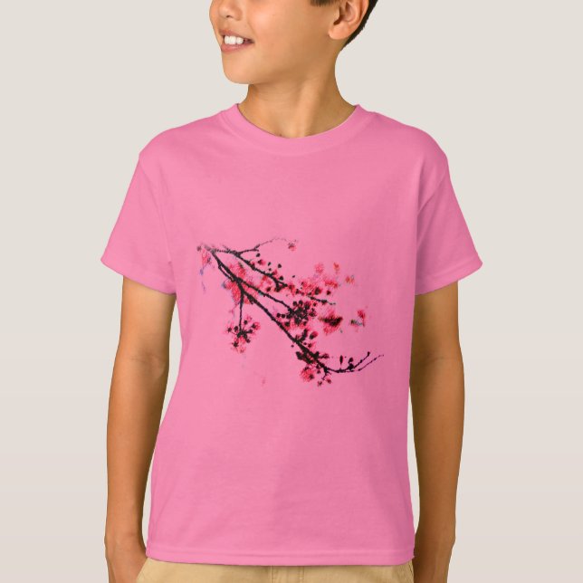 Kirschblüten-Malerei T-Shirt (Vorderseite)
