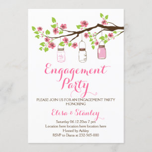 Kirschblüten Maurerpfeife Hochzeitsfeier Einladung