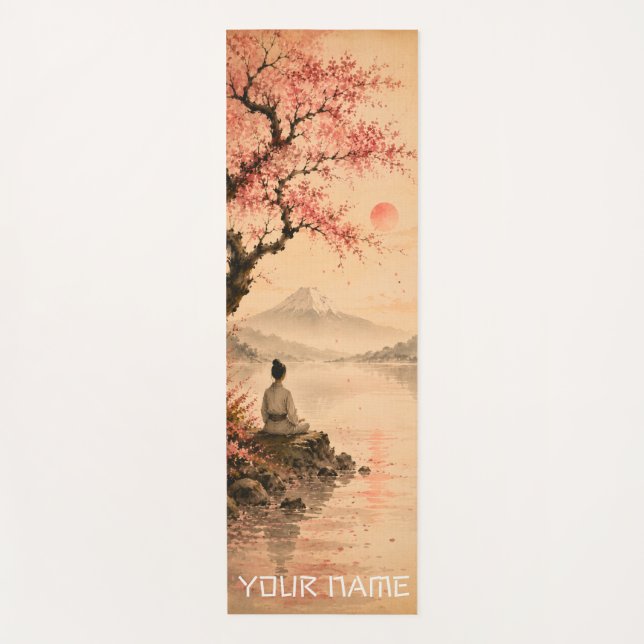 Kirschblüten-Meditation Yogamatte (Vorderseite)