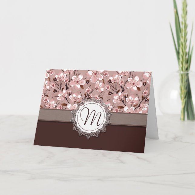 Kirschblüten mit Spitze-Monogramm (Vorderseite)