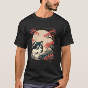 Kirschblüten-Mond-Hundefell - Sibirischer Husky T-Shirt