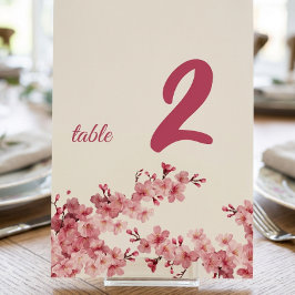 Kirschblüten-Personalisiertes Tischnummernschild Tischnummer