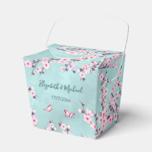 Kirschblüten-Pink Türkis Benutzerdefinierte Hoch Geschenkschachtel