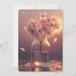 Kirschblüten-Postkarte - Elegante handgezeichnete  Einladung