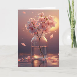 Kirschblüten-Postkarte - Elegante handgezeichnete  Karte