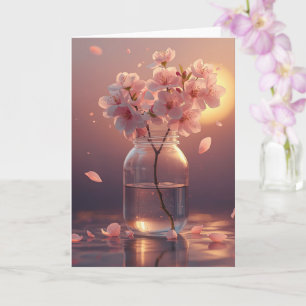 Kirschblüten-Postkarte - Elegante handgezeichnete Karte