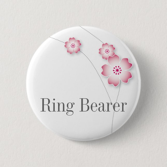Kirschblüten-Ring-Träger-Knopf Button (Vorderseite)