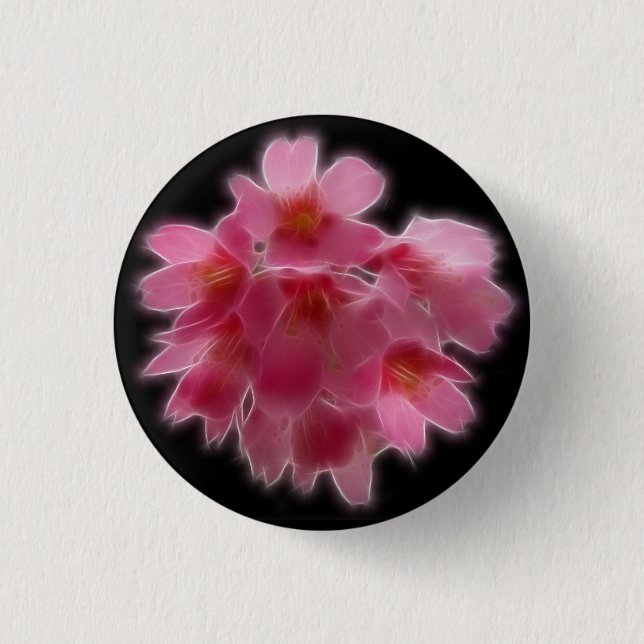 Kirschblüten-Rosa-Baum-Blume Button (Vorderseite)