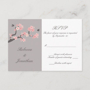 Kirschblüten rosa/graue UAWG RSVP Karte