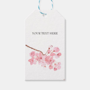 Kirschblüten-Rosa-Wasserfarbe elegante Hochzeit Geschenkanhänger