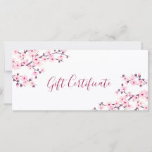 Kirschblüten Rosa Weißes Geschenkgutschein