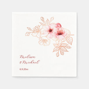 Kirschblüten-Rosé Weiße Hochzeit Serviette