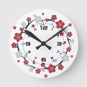 Kirschblüten Runde Wanduhr