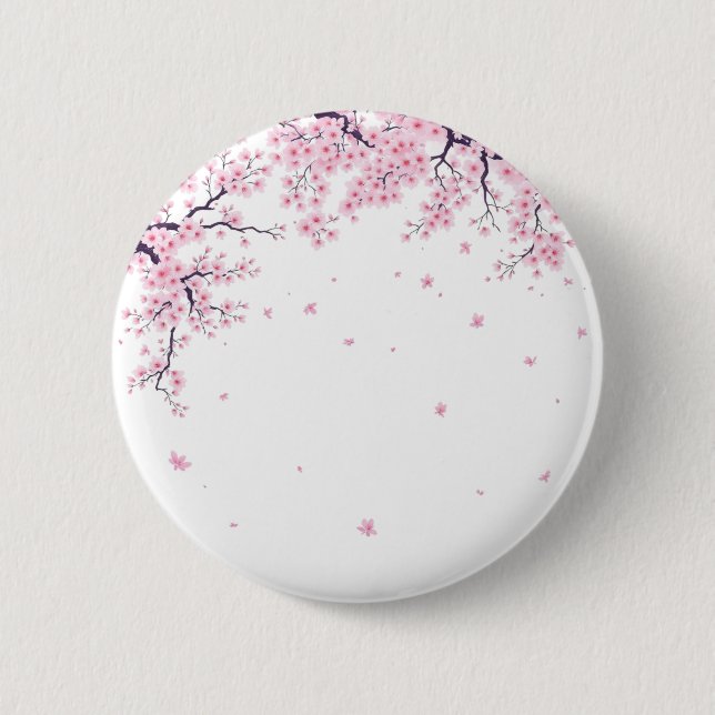 Kirschblüten Sakura Japanische Kunst-Tasche  Button (Vorderseite)