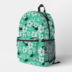 KIRSCHBLÜTEN - SAKURA-MUSTER IN MINTGRÜN BEDRUCKTER RUCKSACK