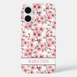 Kirschblüten Sakura Muster Monogramm iPhone 16 Hülle