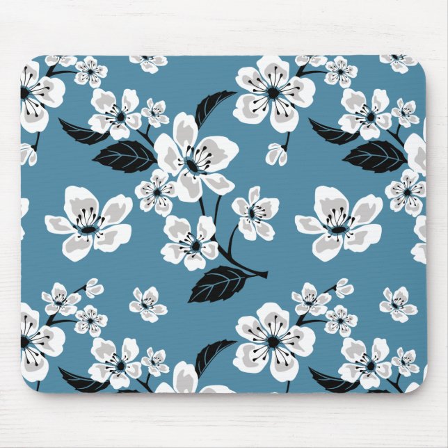 KIRSCHBLÜTEN - SAKURA (RAUCHBLAU) MOUSEPAD (Vorne)