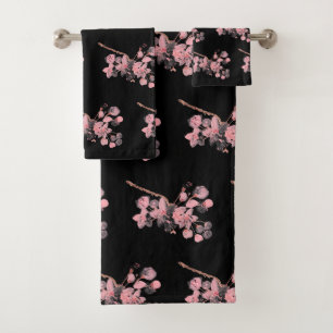 Kirschblüten-Sakura-Rosa-Blumen-Japan-Asien-Ba Badhandtuch Set