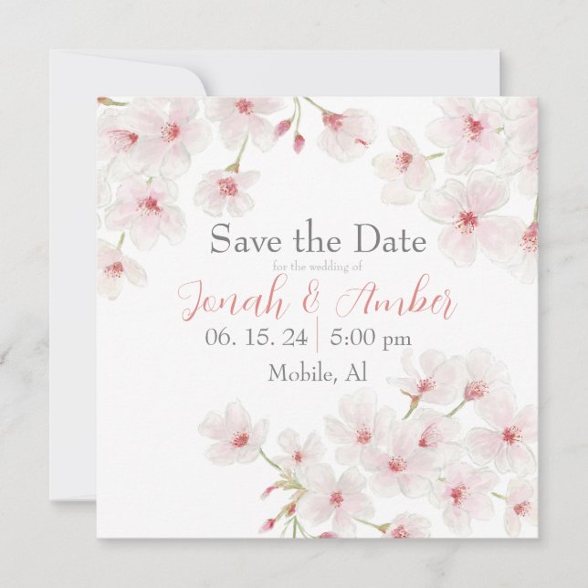 Kirschblüten Save The Date (Vorderseite)