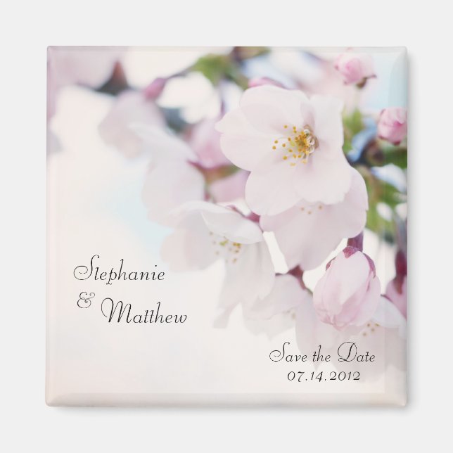 Kirschblüten-Save-the-Date Magnet (Vorne)