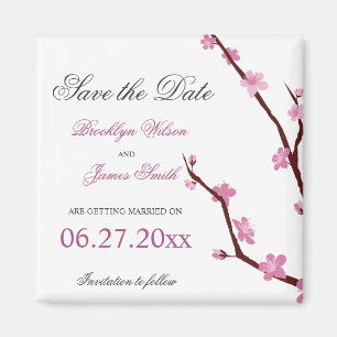 Kirschblüten Save The Date Magnete