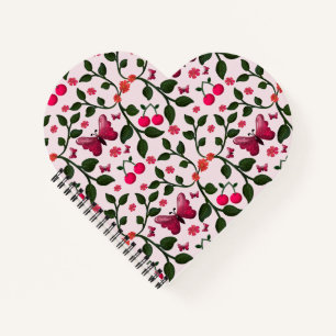 Kirschblüten-Schmetterling Florales Nahtloses Must Notizbuch