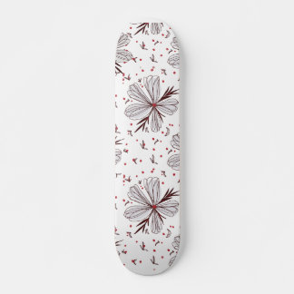 Kirschblüten-Skizze Skateboard – Braun & Ziegelrot