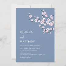 Kirschblüten Staubrosa Blau Kasuelle Hochzeit