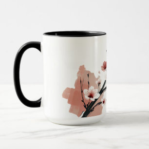 Kirschblüten-Sumi-e Tasse