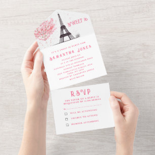 Kirschblüten Sweet 16 Paris Sechzehn Sakura All In One Einladung