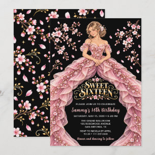 Kirschblüten-Sweet-Sixteen-Geburtstag Einladung