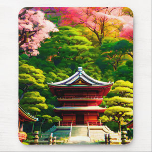 Kirschblüten-Tempel Mousepad