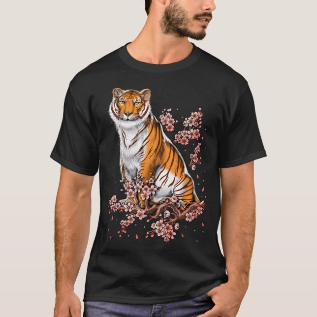 Kirschblüten-Tiger T-Shirt (Vorderseite)